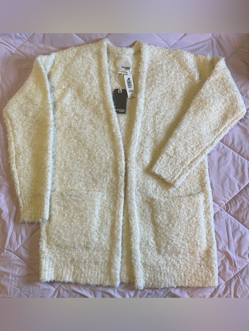Wilfred Free Aronson Cream Open-Front Women's Cardigan Sweater NWT - Picture 3 of 11